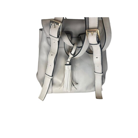 Carpisa Vera Pelle Leather Backpack Tote Beige Tassel Charm Adjustable Straps main image 6